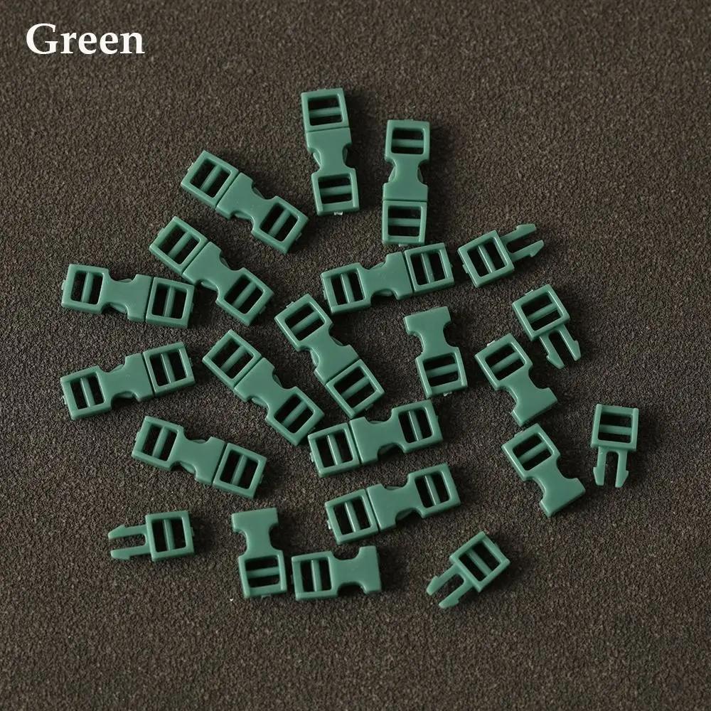 20PCS Side Release Webbing Asseccories DIY Bracelet Handmade Backpack Button Doll Bags Buckles Mini Buckle Dog Collar Strap зелёный
