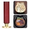 Halloween Seal Cylindrical Red Handle (handle + Brass Seal Head) Fire Lacquer Seal Set Handle Copper Head