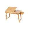 SONGMICS Bamboo Lap Desk, Laptop Table, Breakfast Tray with 5 Adjustable Tilting Angles, Small Drawer, Natural