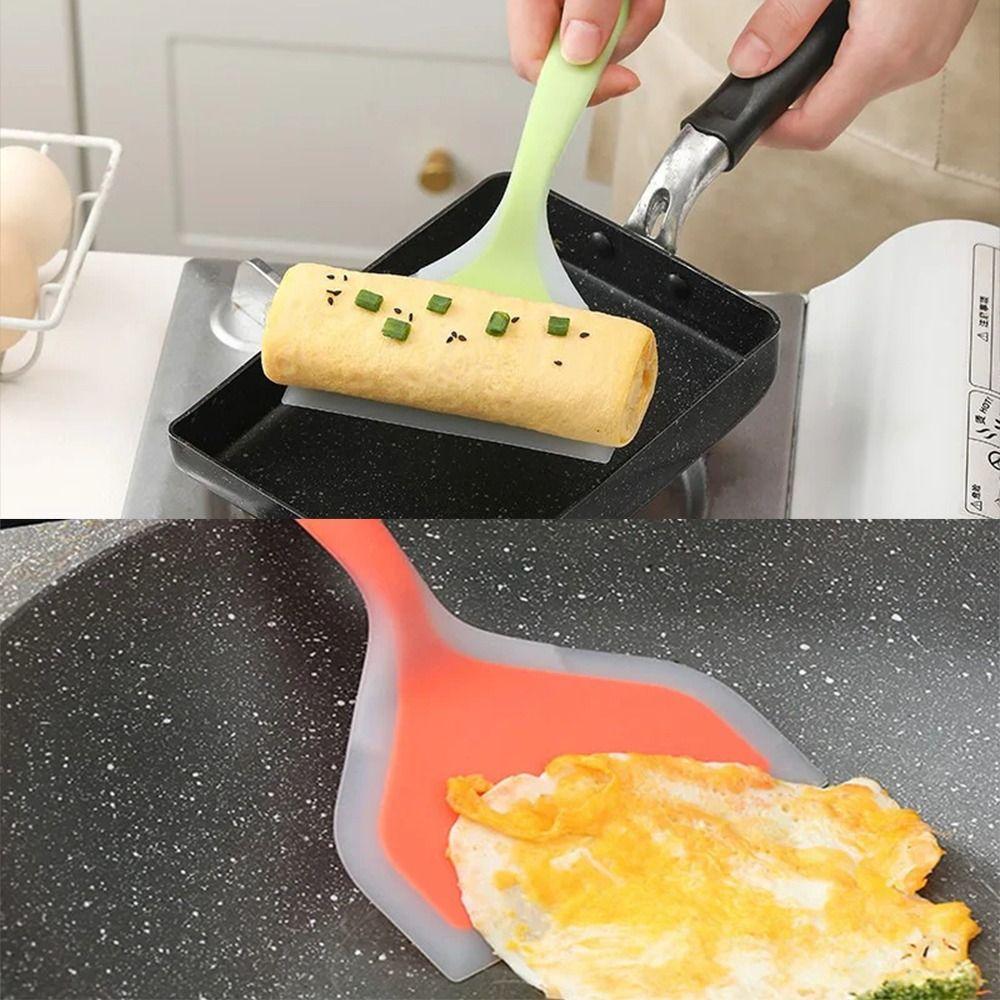 Wide Pancake Spatula Heat-Resistant Cooking Tool Silicone Turner  For Eggs, Fish, and Frying