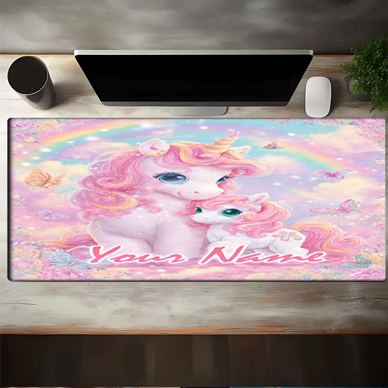1PC Custom Name Unicorn Dreams: Rainbow Connection Mouse pad, keyboard and mouse desk pad, for computer notebook  Birthday Gift For Any Room Or Office