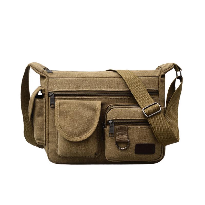 High-End Men's Retro Canvas Messenger Backpack & Shoulder Sports Bag