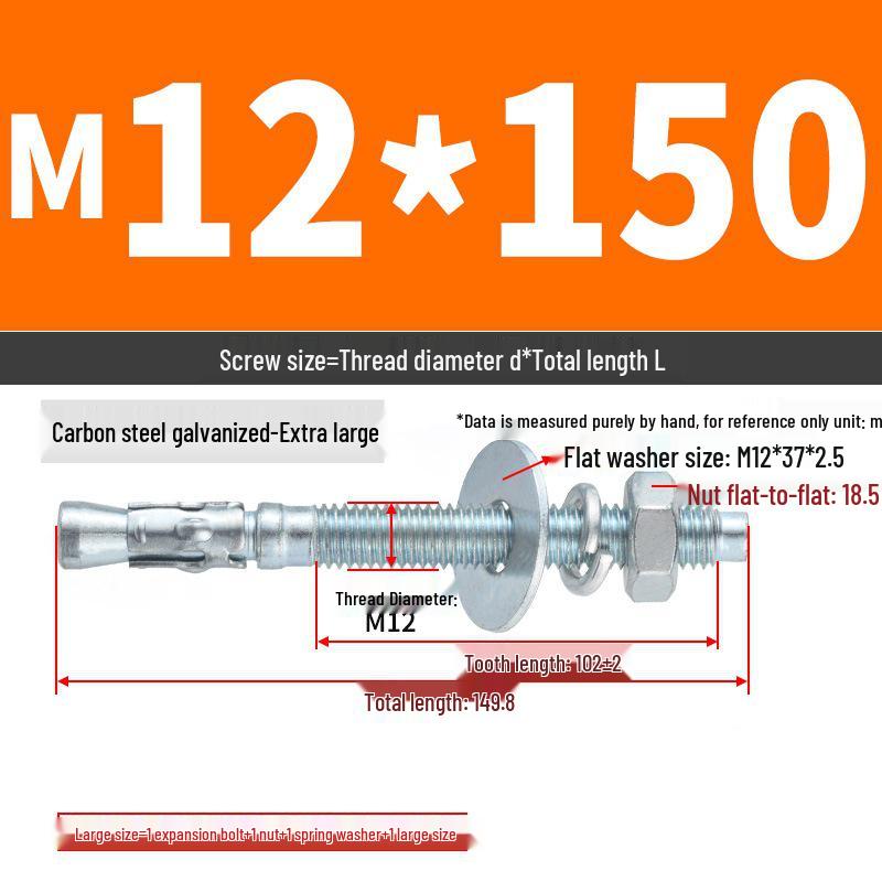Vysoce pevný nástěnný hmoždinkový šroub pro opravy automobilů (M6/M8/M10/M12)