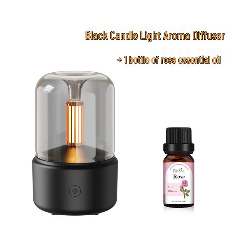 Ultrasonic Essential Oil Diffuser & Aromatherapy Humidifier with Candlelight Effect