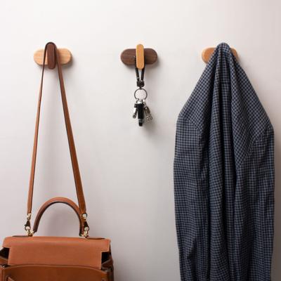 Wood Wall Hook Natural Wooden Wall Mounted Coat Hanger Rustic Heavy Duty Entryway Hat Hook for Hanging Purse Towels Clothes Backpack