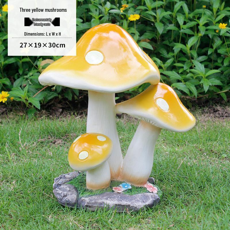 Resin Mushroom Ornaments for Outdoor Garden and Lawn Decor