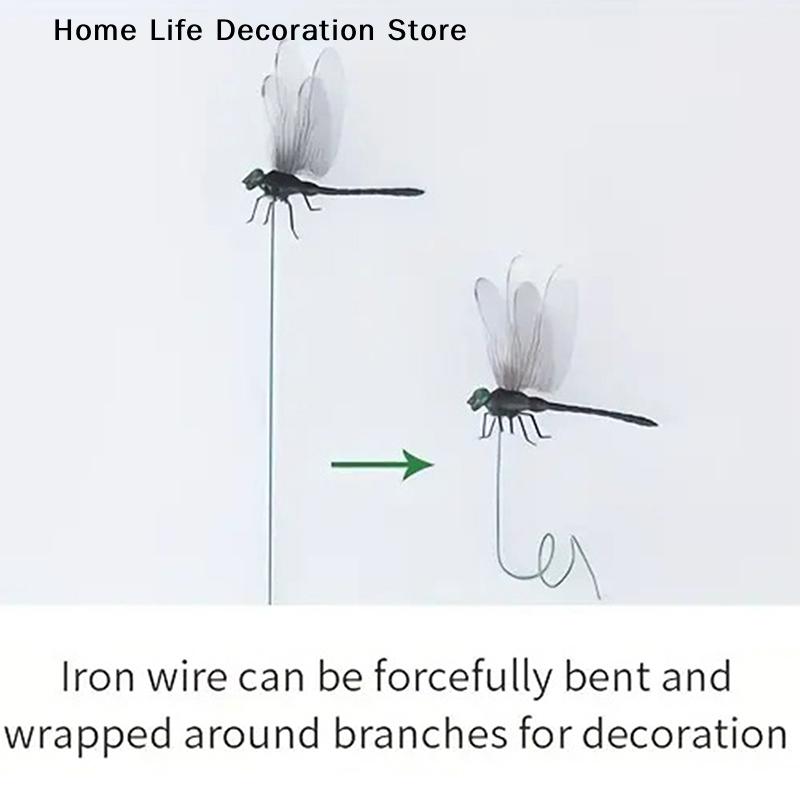 2/4pcs Outdoor Mosquito Repellent Simulation Stick Dragonfly Rope Dragonfly Repellent Artifact Dragonfly Stakes Yard Plant Lawn