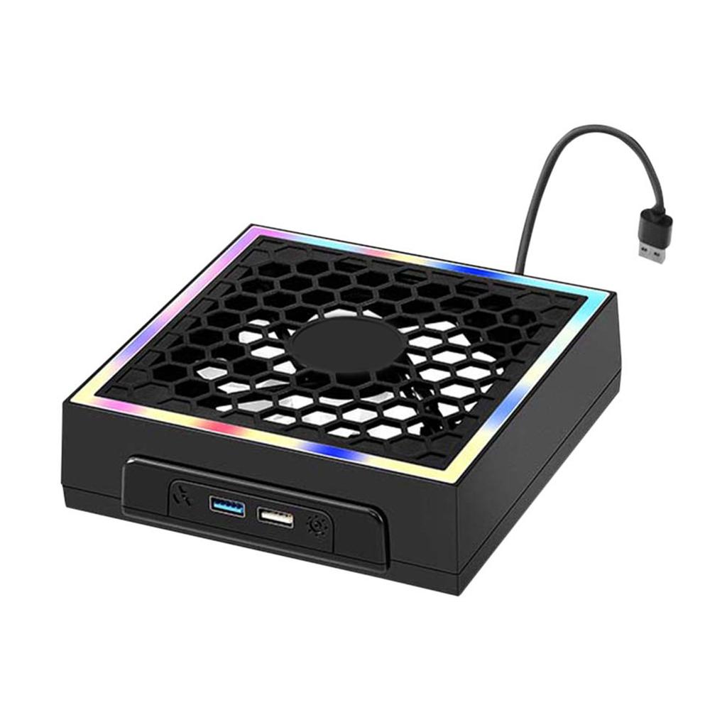 Cooling Fan for XB Series X with RGB Light Strip, 3 Levels Adjustable Console Cooler 1600/1800/2000rpm with USB Port