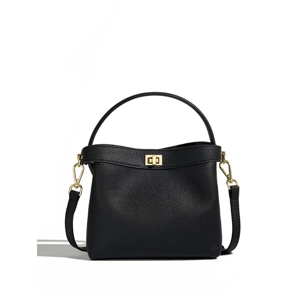 Commuter Leather Handbag New Versatile Niche Design Bucket Bag Shoulder Messenger Women's Bag