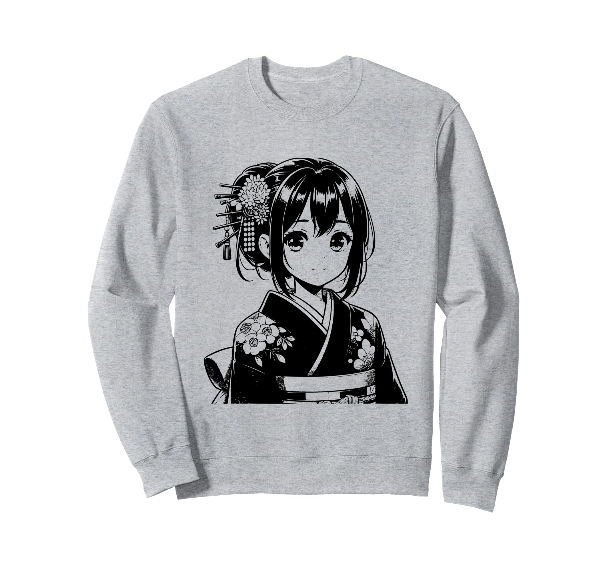 

Manga Girl Anime Yukata Kimono Sweatshirt K-pop серый