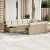 Vidaxl 11-Cz. Set di Mobili da Giardino con Cuscini, Beige, Polyrattan