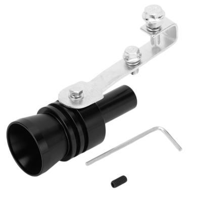 INFINAUTO Turbo Sound Auspuff-Schalldämpferrohr mit Pfeife, Endrohr XL, Fahrzeug-/Fahrradrahmen, Hersteller, Aluminium, Schwarz, 1 Set
