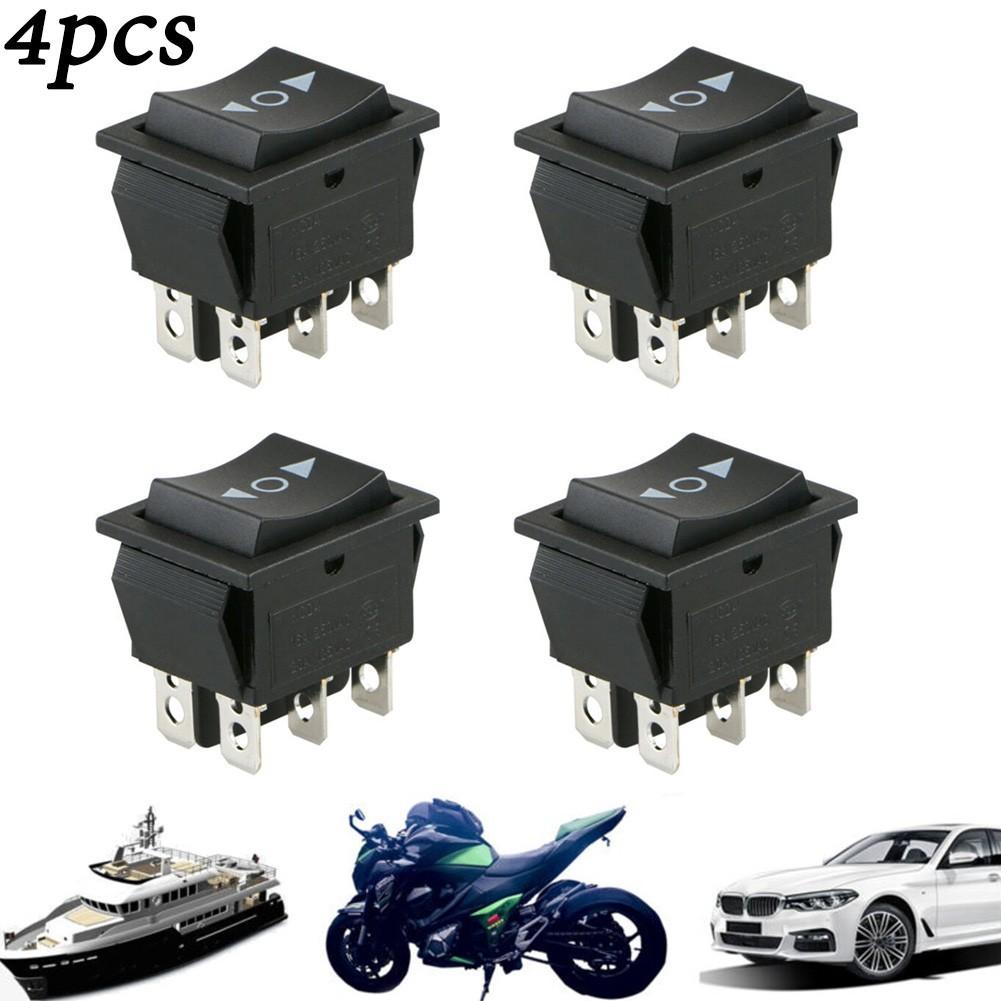 1.26x1.02x1.30in Rocker Switches 12V 4 Pieces 6Pin Black