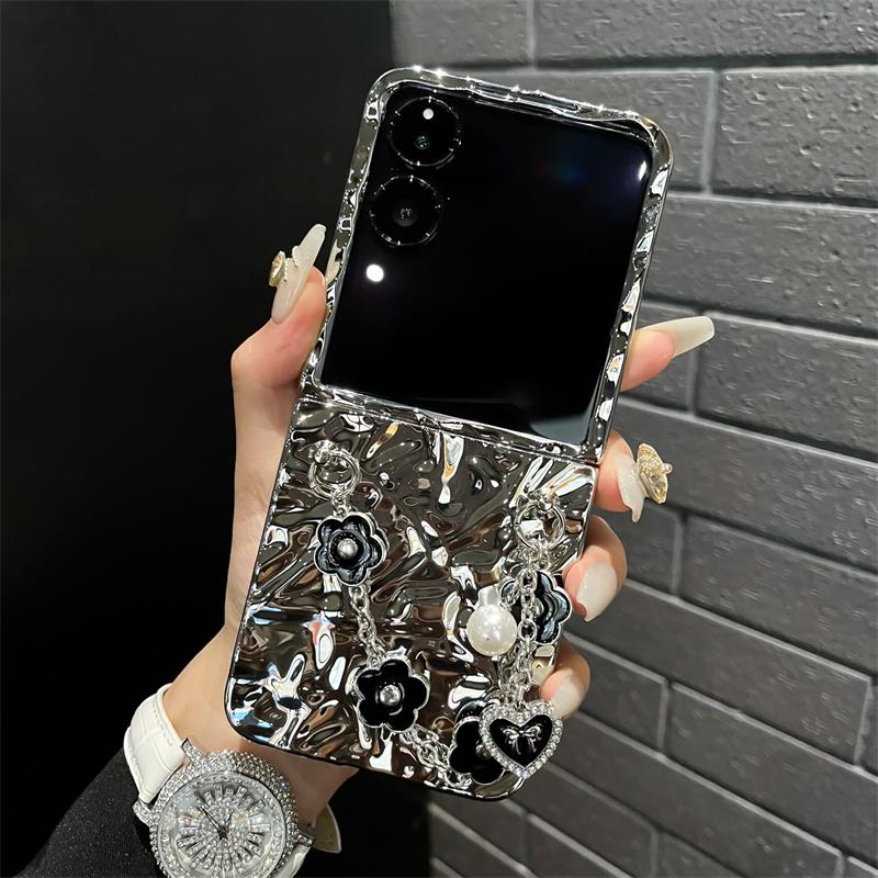 

Для Xiaomi Mix Flip Роскошные Модные Чехлы с Морщинистым Цветком Love Chain Чехол для Телефона Чехол for xiaomi mix flip