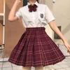 Gentle Blade Authentic JK Uniform: Plaid Pleated Skirt & College Style Short Shirt Set