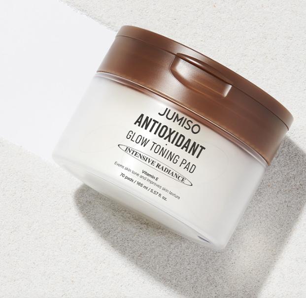 JUMISO Antioxidant Glow Toning Pads 70pcs – Hydrating & Brightening Care