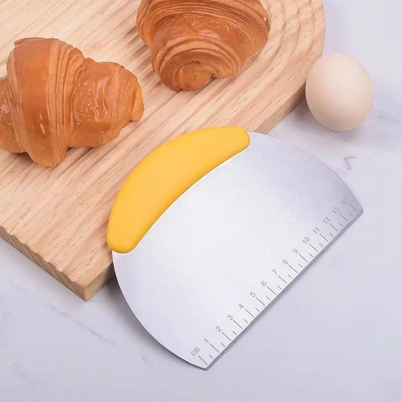 Cortador de Pastelería de Acero Inoxidable Rascador de Masa de Harina Picador Escala Cortador de Masa para Pizza Mango Cómodo Herramientas de Cocina para Hornear