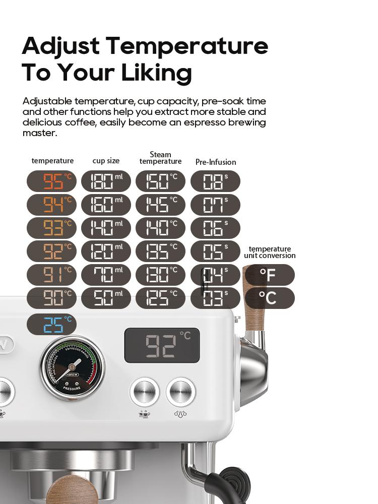 Macchina per Caffè Espresso Semiautomatica Hibrew H10 Plus Con Estrazione Calda e Fredda, Serbatoio Acqua da 1,8L, Pressione 20 Bar