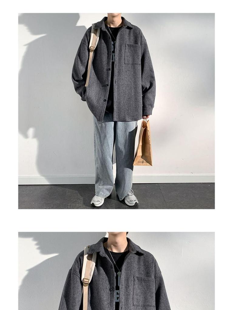 Men's Wool Coats - New Spring/Autumn Styles, Loose Fit, Retro, High-End Trendy Casual Lapel Jackets
