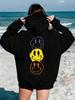 2025 Women's Autumn and Winter New Hoodie with Three Creative Smiling Face Printed Tops Casual Sportswear Clothing