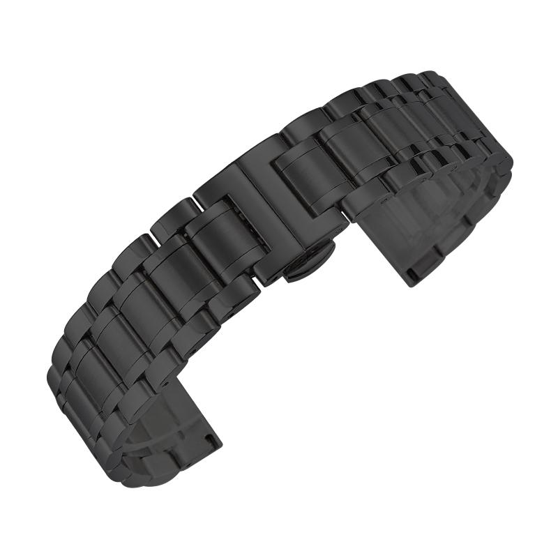 Solid Stainless Steel Watch Strap Universal Watch Chain Butterfly Clasp Watch Bracelet 12 14 13 15 17 18 19 20 22mm