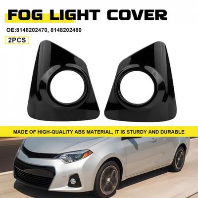 2X Front Fog Light Lamp Covers Glossy Black Bezel For Toyota Corolla S 2014-2016
