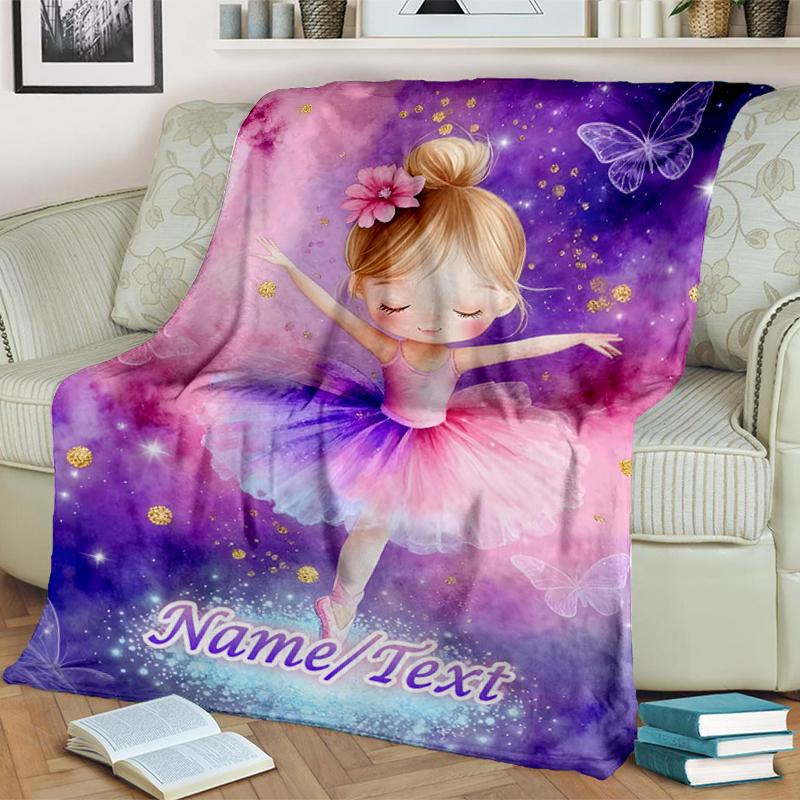 1PC Custom Name Fairy Stars Outdooor Flannel Blankets Throw Blanket All-Season Throw Gift Bedspread for Couch, Bed, Camping Holiday Birthday Gift