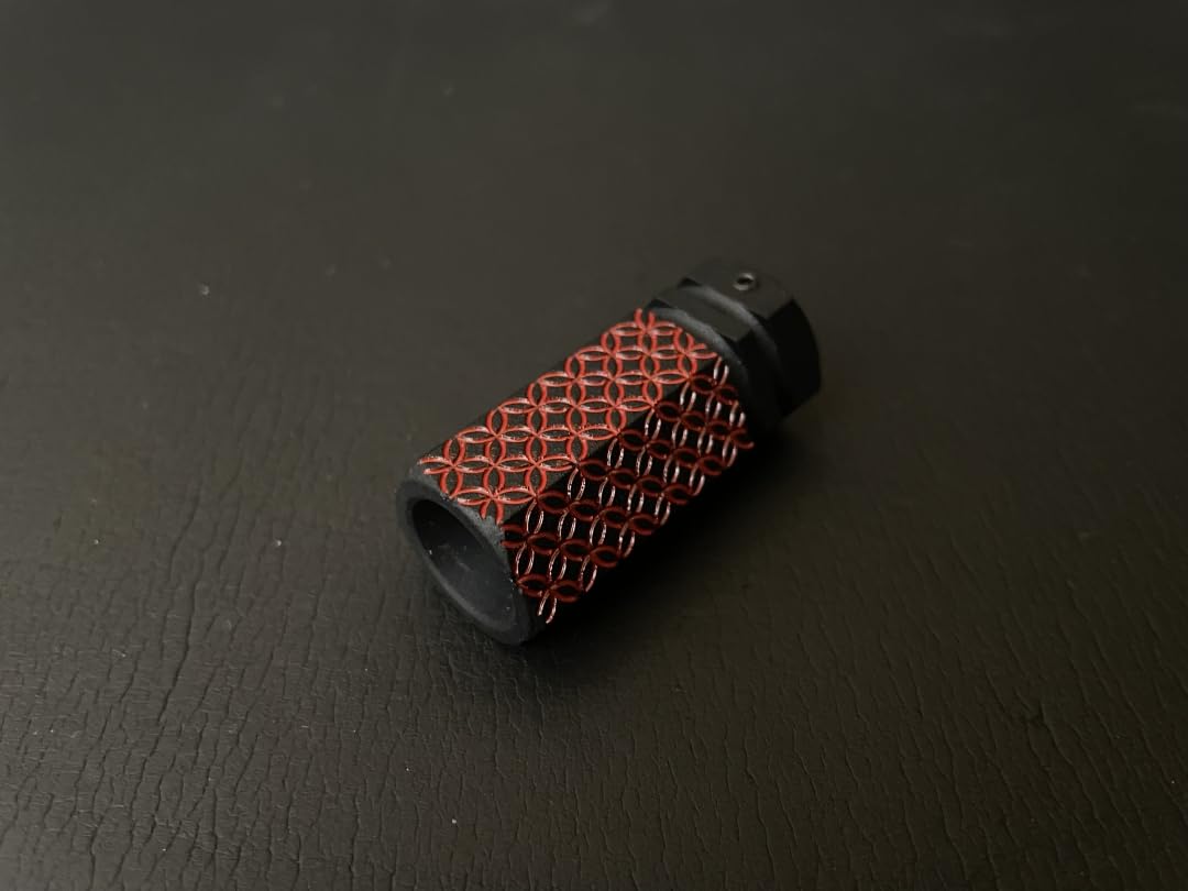 Japan Zen Mall Red Brass Decoration Shippo Muzzle Hider Muzzle 14Mm Reverse Screw Japanese Pattern Made Of Brass 73G