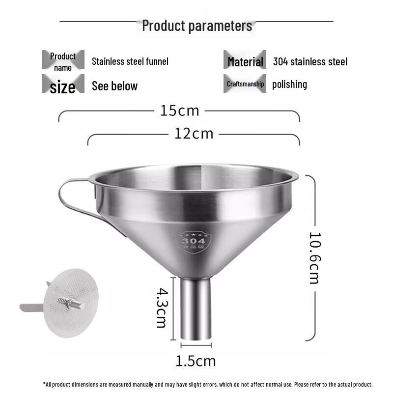 NHZHIW 304 Stainless Steel Kitchen Funnel Set