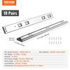 10 Paren 558,8 mm Ladegeleiders Zijmontage Rails, Heavy Duty Volledige Uittrekbare Stalen Rails, Soft-Close Geluidsloos Glijders Kast Keuken Runners