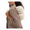 Coach Ashton 25 Detachable Shoulder Strap Top Zipper Closure Hand Crossbody Bag Patent Leather Shoulder Bag Medium Women's Gold with Pearl White