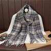 Luxury Brand Cashmere Women Plaid Scarf Winter Warm Shawl and Wrap Bandana Pashmina Female Foulard Square Thick Blanket Poncho