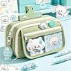 Large Capacity Pen Bag Multi-Pockets Stationery Bag Durable Pencil Case