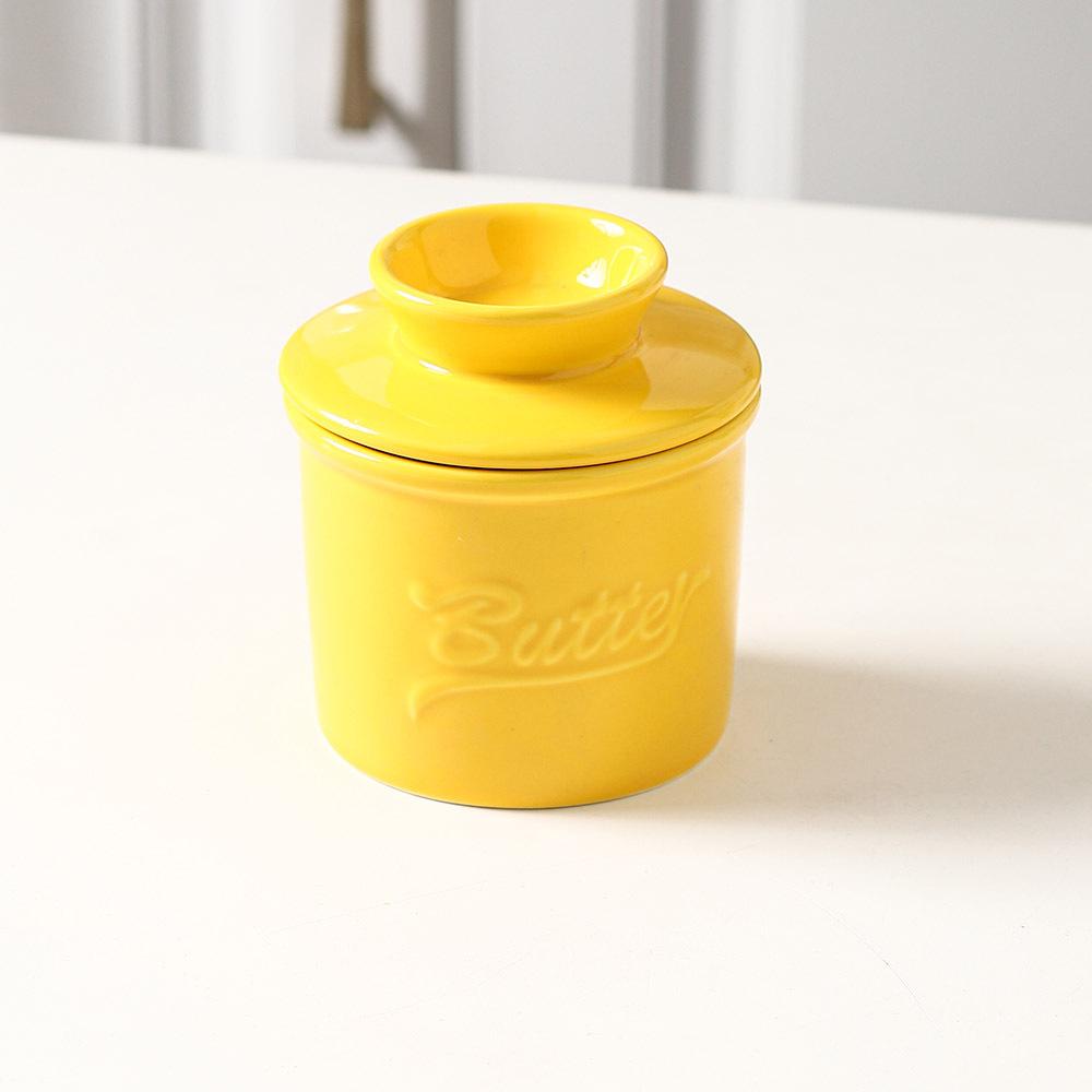 300Ml Ceramic Butter Cup Water Seal Creative Western Cheese Seal Jar Lid Classic Design Kitchen Camping Food
