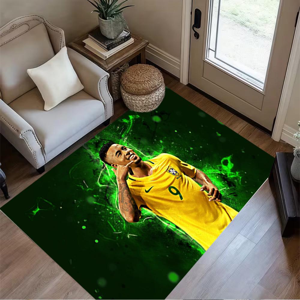 Soccer Player Action Carpet Design for Hallway Balcony Study room Dining Room Anti-slip Rug Decorate Offices Best for Christmas