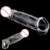 Elastic Penis Sleeve Condom Delay Ejaculation Penis Extender Enlarger Vagina Stimulate Cock Rings Sex Toys For Men
