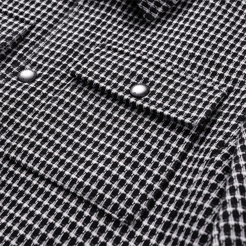 Septwolves Men's Business Casual Plaid Wool Blend Jacket