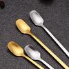 Coffee Spoon Long Handle Anti-rust Lovely Thickened Integrated Stir Electroplate Flavored Dessert Mixing Spoon Household Supplies