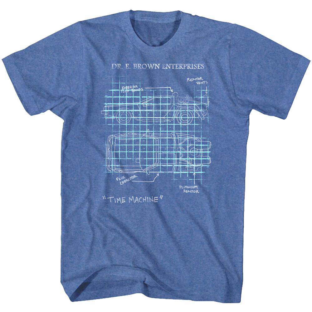 Back To The Future Movie Dr E Brown Enterprises Time Machine Men T Shirt S