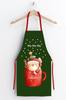 Green Cute Santa Claus Christmas Kitchen Apron