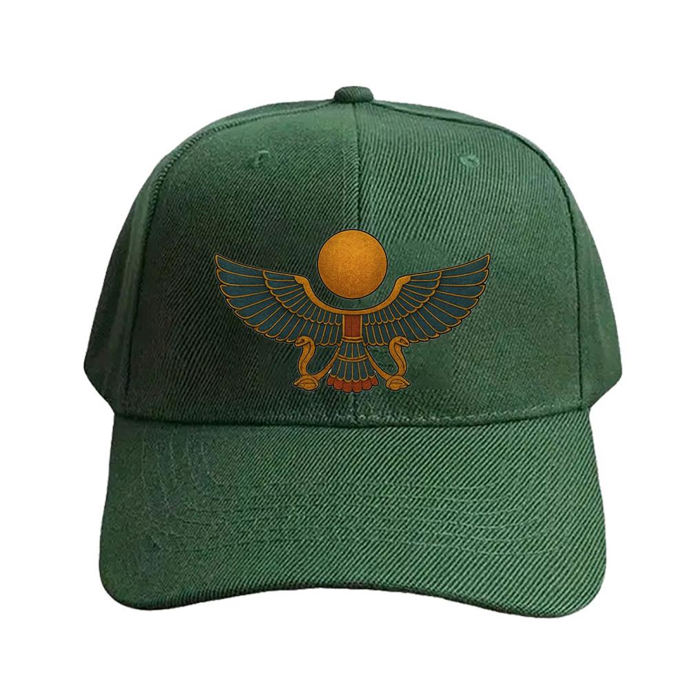 Ancient Egyptian Winged Sun Disk Symbol Woman Man Baseball Cap Adult Adjustable with Curved Brim Hiking Fishing Hat trucker cap