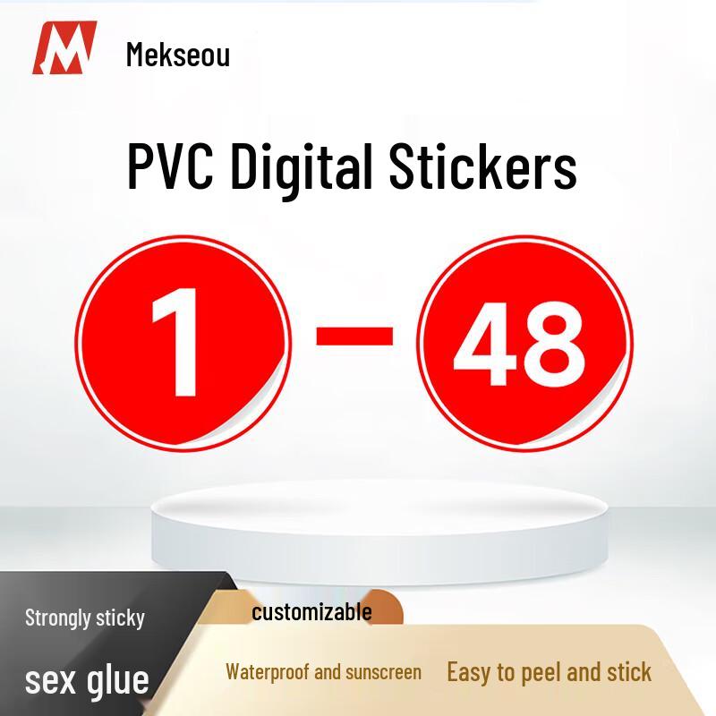 Adhesive PVC Round Number Decal