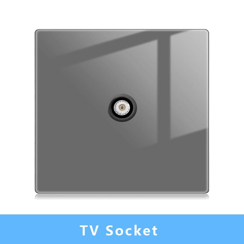Nástěnný vypínačový panel LED indikátor UK EU FR Univerzální USB Elektrická zásuvka Klavírní klávesy Samoresetovací nástěnné vypínače TV Počítač