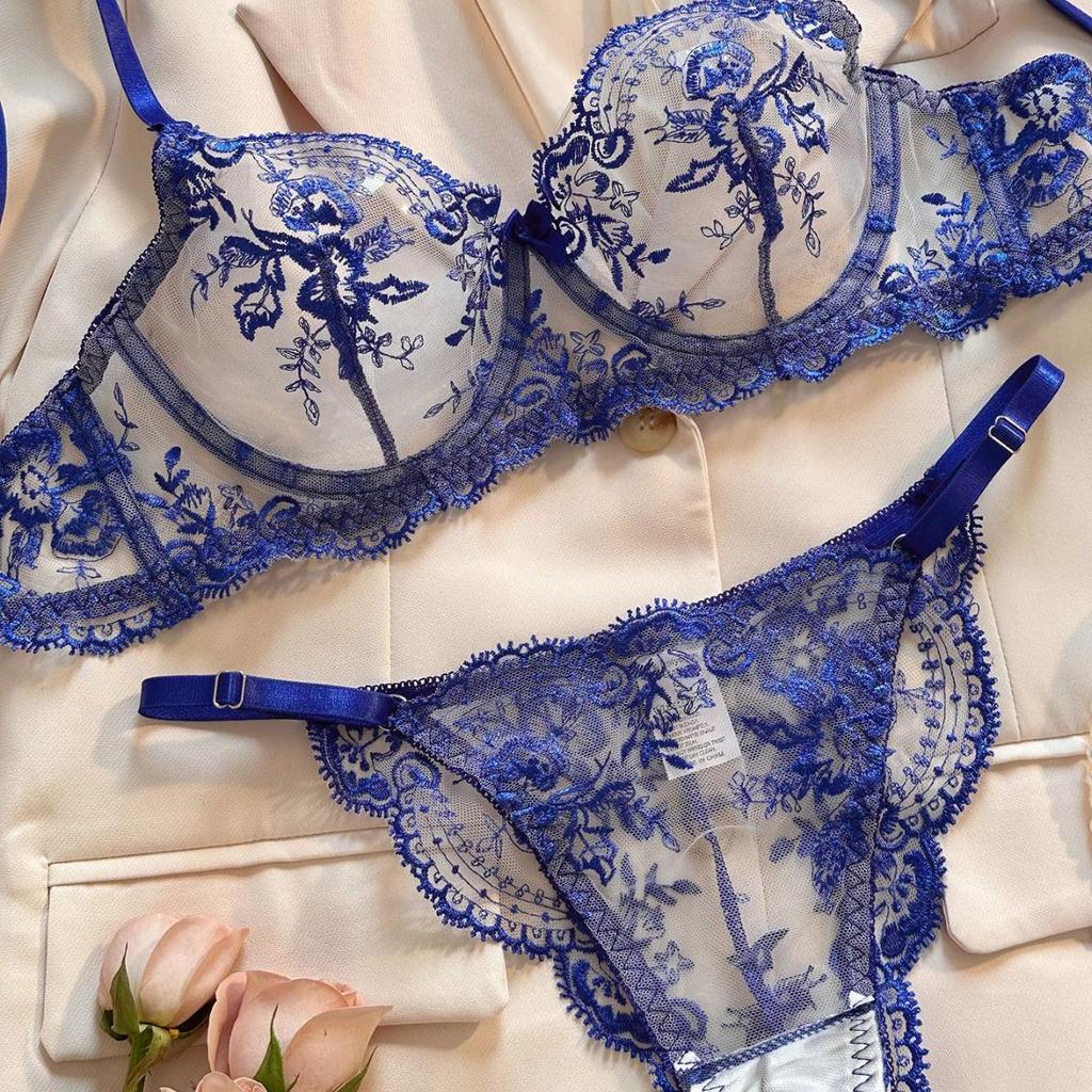 2024 Mestselgende Blomsterbrodert Mesh Undertøysett - Sexy, Komfortabelt og Elegant
