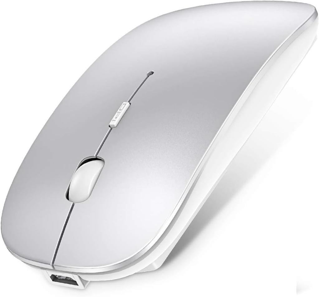 Wireless Bluetooth Mouse, Ultra-Thin, Quiet, Rechargeable, Energy-Efficient, 2.4GHz, 3DPI Modes, High Accuracy, Portable, Compatible with iPhone,