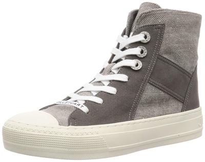 Stuart Buty Sportowe Botki Wysokie Sznurowane Sneakersy Szara Zamszowa Kombinacja cm E [Jill Shoe] Damskie 23.0