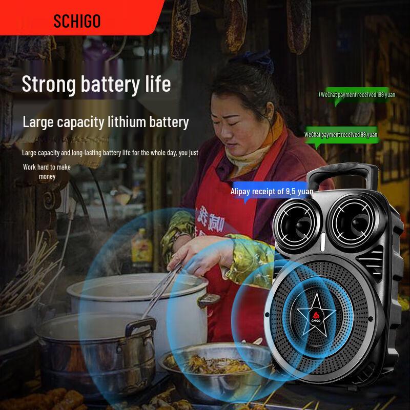 CHIGO A11 Portable Bluetooth Speaker with Wired Mic