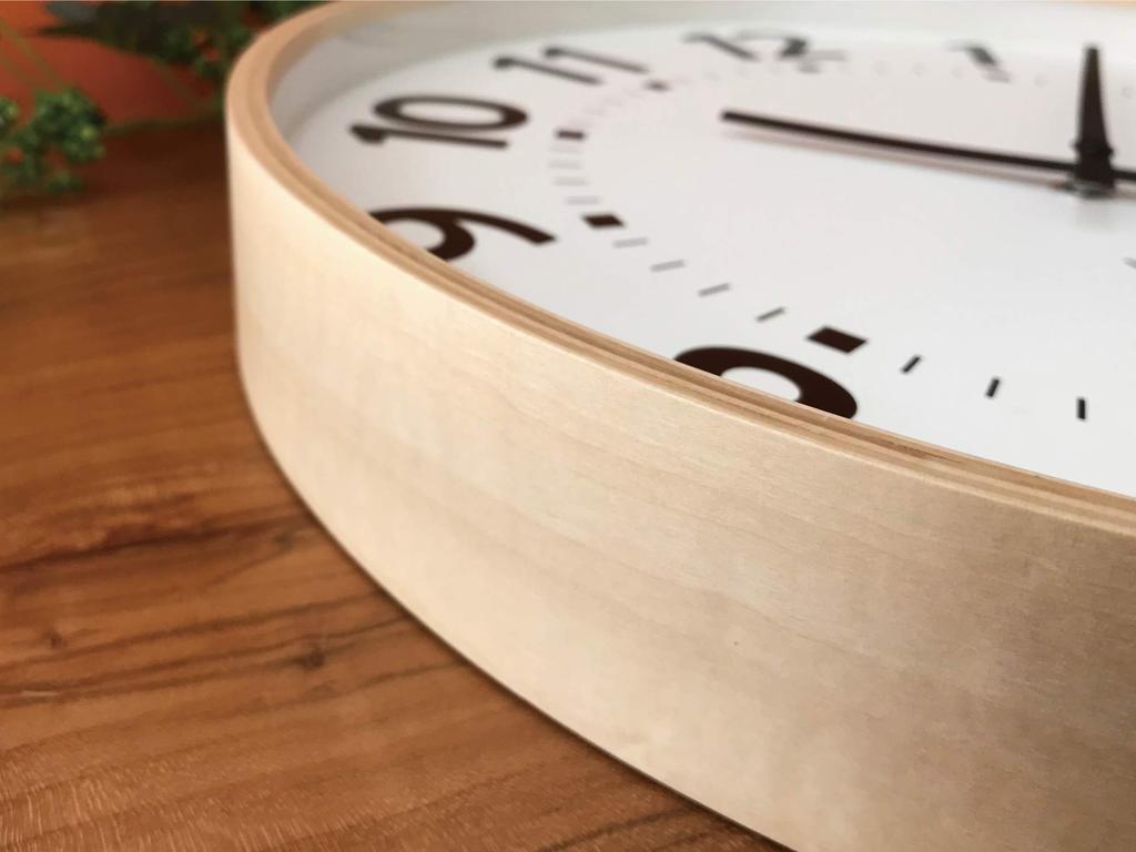 KATOMOKU plywood clock 17 wall clock sweep movement km-106NARC 362mm (radio clock)