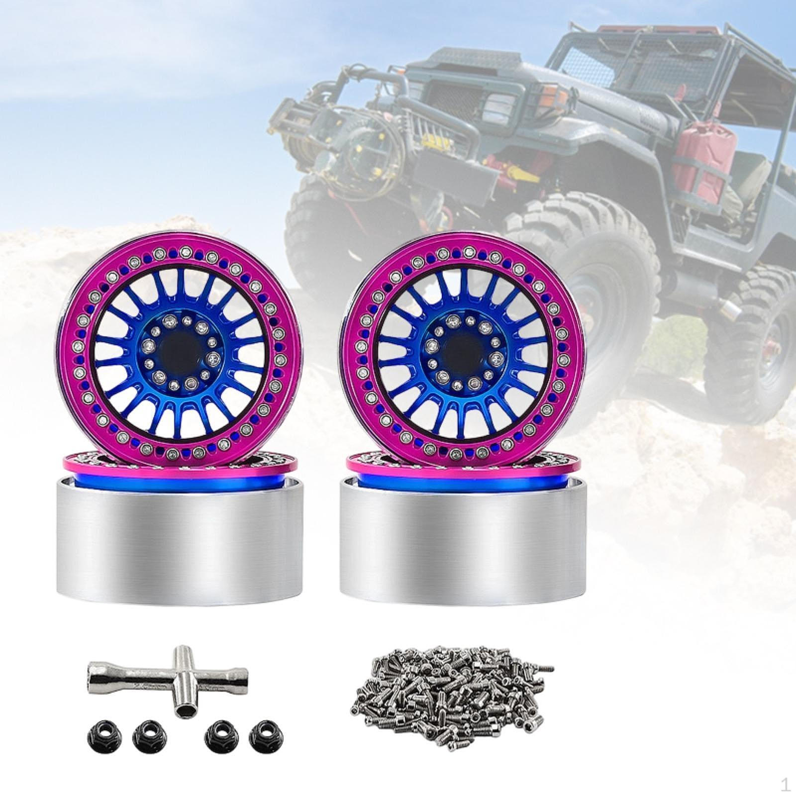 

4 Pieces 1/10 RC Crawler Wheel Rims Accessory Replace High Performance Sturdy Spare Parts Car синій
