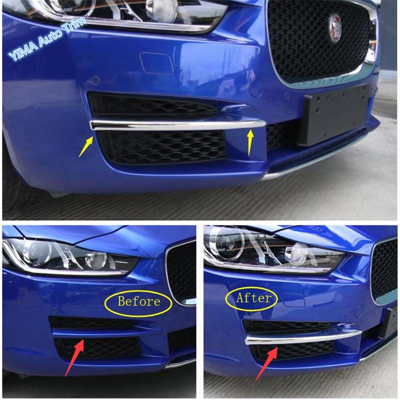 Auto Styling Front Fog Lights Foglights Lamp Eyelid Eyebrow Decor Stripes Cover Trim For Jaguar XE 2016 -  ABS Accessories
